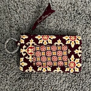 Vera Bradley Burgundy Medallion Pattern Keychain Wallet